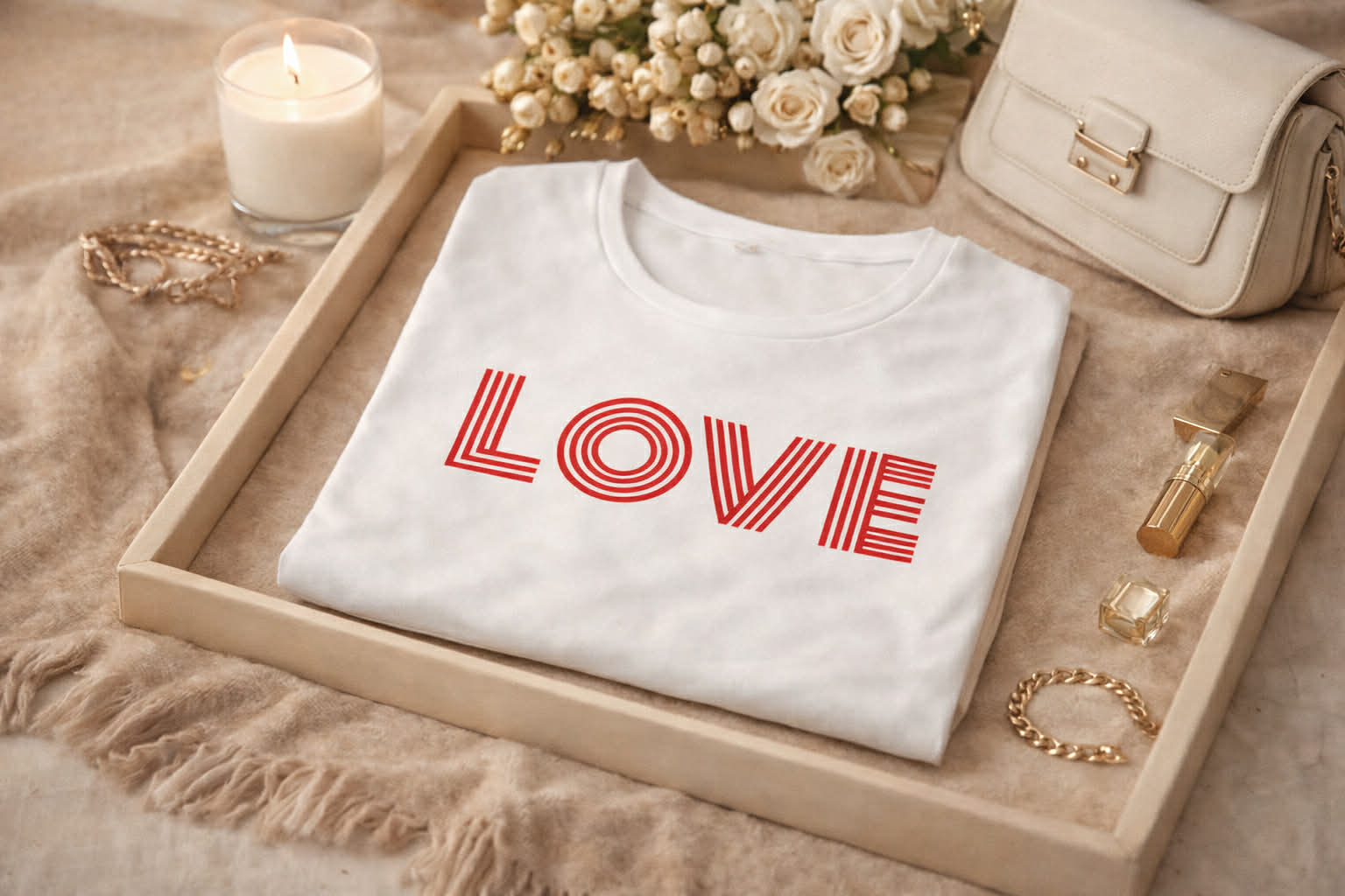 Naisten LOVE T-paita red